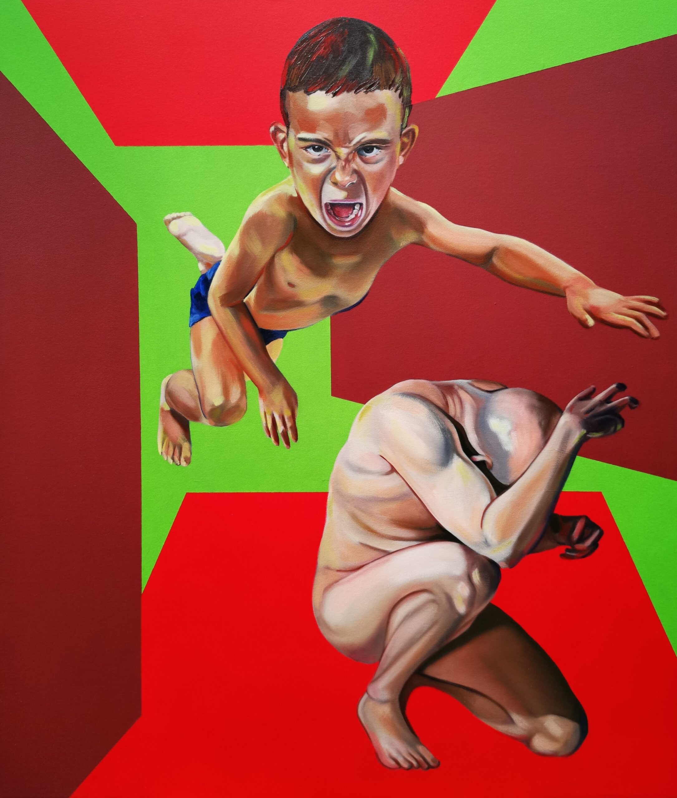 El berrinche. Oleo sobre lienzo.