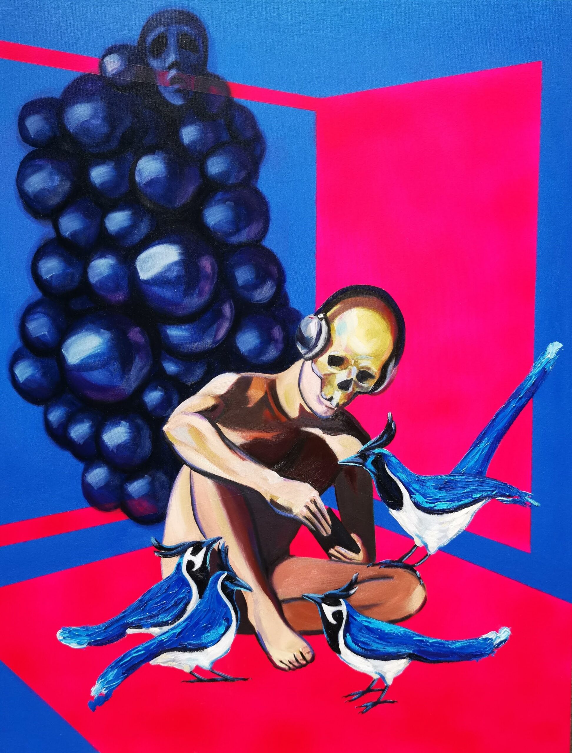 Hombre Burbuja. Oleo sobre lienzo.